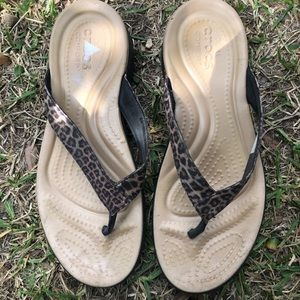 cheetah croc sandals